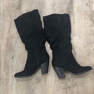 Black heeled boots